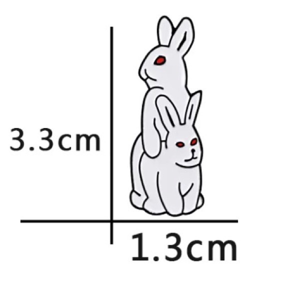 Set of 2 Matching Funny Bunny Sex Bulk Enamel Pins - Picture 7 of 11